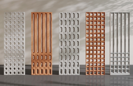 Cement brick partition hollow partition transparent partition 3d model