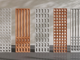 Cement brick partition hollow partition transparent partition 3d model