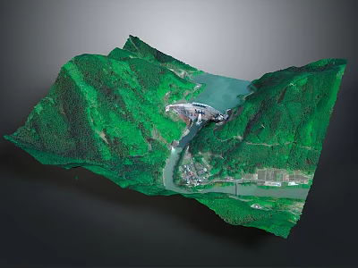 Elegant Water Fountain Feature With Flowing Water And Lush Green Landscape Surroundings 3d model