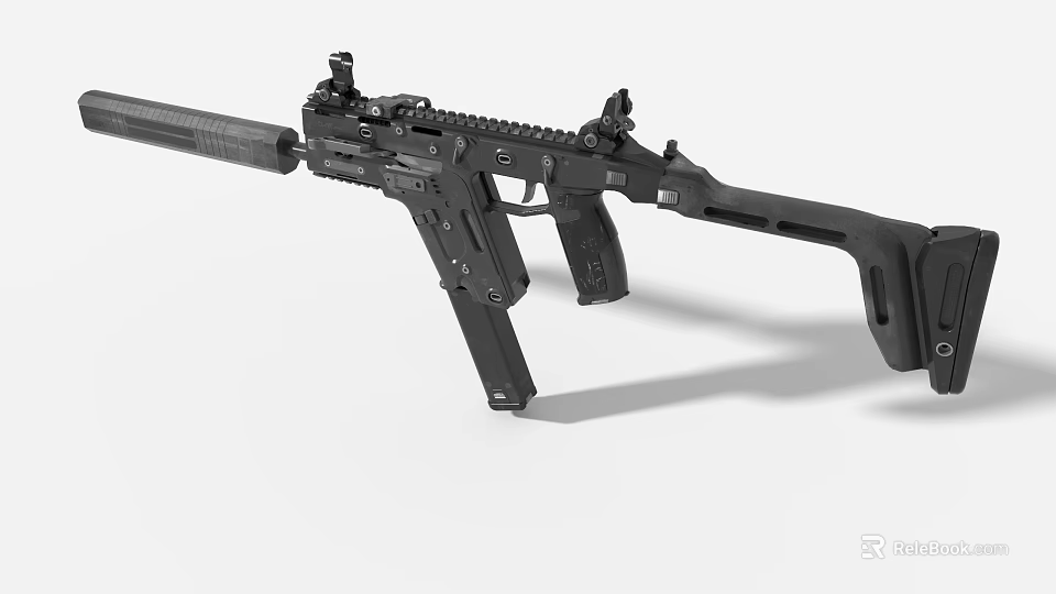 Game Movie Character Wielding Modern Tactical Black Rifle in Action Scenes 3d model 