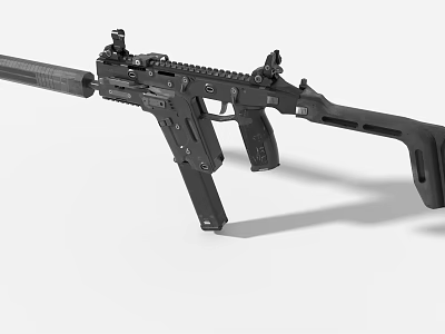 Game Movie Character Wielding Modern Tactical Black Rifle in Action Scenes 3d model