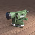 Green Industrial Surveying Level Equipment With Scale And Knob On Wooden Floor