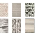 Modern Square Rugs with Various Patterns and Neutral Tones for Home Decor 3d model