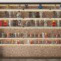 Dolls of Various Sizes and Styles Neatly Arranged on Multiple Shelves in Interior
