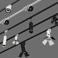 Track Mounted Black and White Downlights and Spotlights with Various Modern Styles for Indoor Lighting