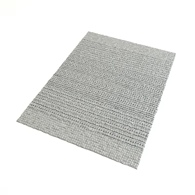 Light Gray Square Carpet With Black Stripes And Woven Texture For Modern Home 3d model