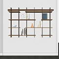Wooden Wall Shelves With Books And Decorative Items On White Interior Wall