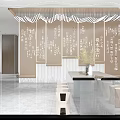 Modern School Lobby Interior With Crystal Chandelier Wall Decorations Marble Floor Seating Area And Plants