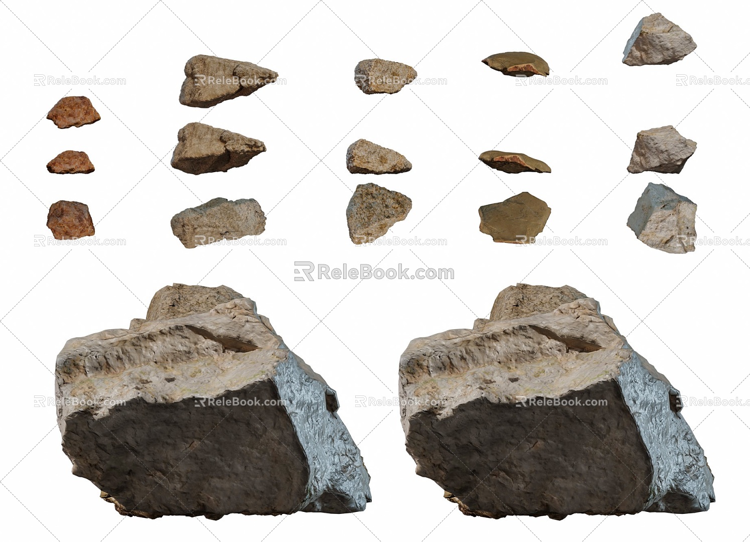 Modern outdoor landscape giant stone rock stone sketch outdoor courtyard rockery stone landscape boulder big stone 3d model