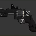 Black Revolver with Mounted Scope and Tactical Light in Modern Firearm Design