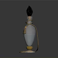 Woman Holding Decorative Blue Bottle With Red Flame Top And Gold Base Tassel