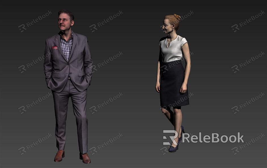 Modern Double Business Man Woman model