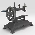 Vintage Industrial Metal Equipment With Large Wheel Cast Iron Base And Worktable