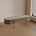 Modern Simple Stool With Wooden Surface Metal Legs And Soft Seat In Room With Wooden Floor