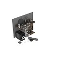 Kitchen Decorative Ornaments Set With Wooden Shelf Metal Tins Glass Jars Coffee Machine And Marble Tray
