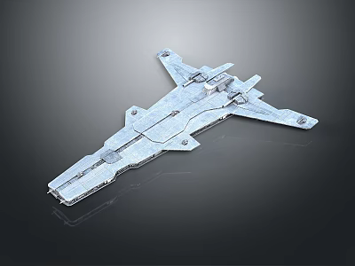 Futuristic Sci Fi Warship Featuring Silver Exterior And Advanced Structure 3d model