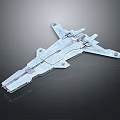 Futuristic Sci Fi Warship Featuring Silver Exterior And Advanced Structure