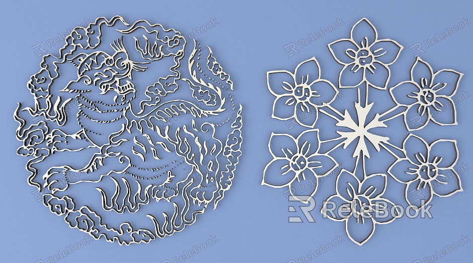 Metal Carved Pattern Pattern Pattern Traditional Pattern model