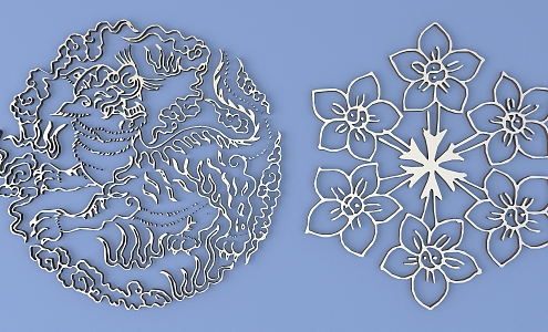 Metal Carved Pattern Traditional Pattern 3d model