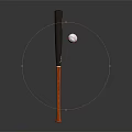 Professional Wooden Baseball Bat With Black Grip And White Baseball Sports Equipment