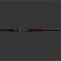 Tactical Sniper Rifle With Carved Red Wooden Stock Silver Scope And Metallic Barrel Design
