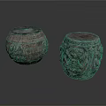 Traditional Chinese Stone Drum Stools With Intricate Carved Patterns And Vintage Design