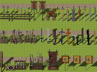 Chinese-style weapons, cold weapons, martial arts hall furnishings 3d model