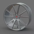 Silver Car Tire With Red Center Cap And Stylish Alloy Spokes Design