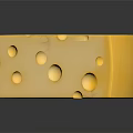 Yellow Cheese Wedge With Holes On Black Background And Reflection 3d model
