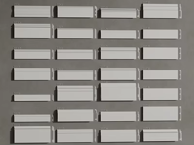White Lines Of Various Sizes In Organized Grid For Design Projects 3d model