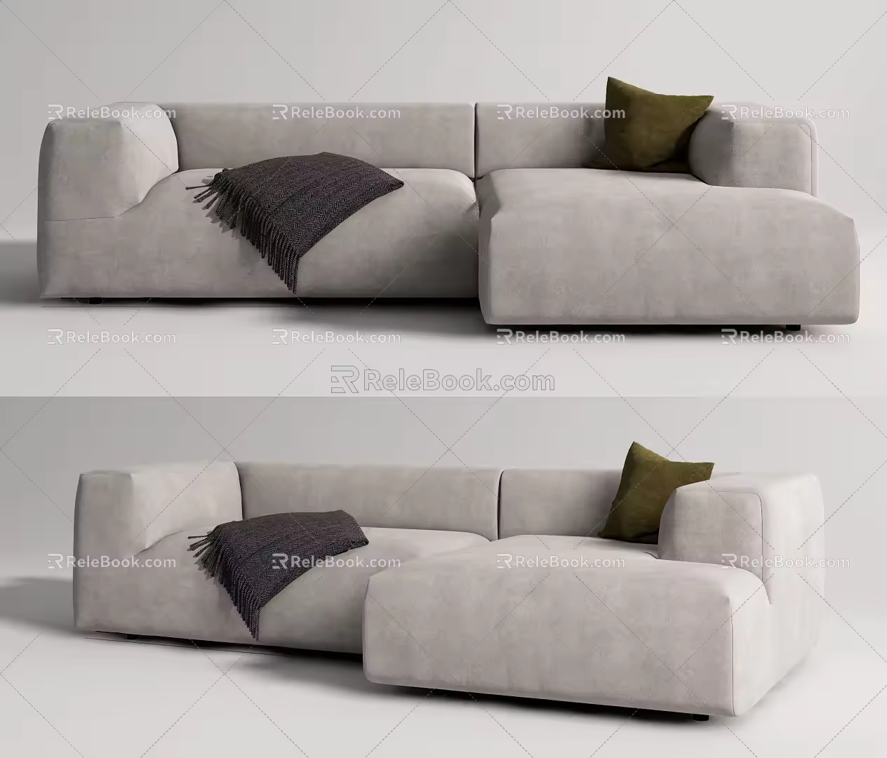 modern corner sofa double sofa 3d model
