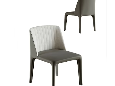 Modern Leisure Chair With Gray And White Design Striped Backrest And Sleek Minimalist Style 3d model