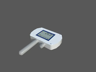 Industrial Sensor Equipment With Digital Display And Measurement Probe 3d model