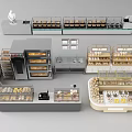 Commercial Bakery Display Shelves With Modern Multi Tier Glass Door Design