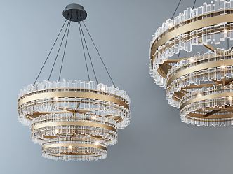 Light Luxury Crystal Chandelier Fashion Simple Metal Chandelier 3d model