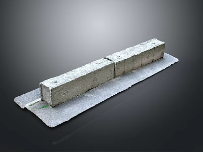 Connected Concrete Block Segments Placed On Gray Flat Base Surface 3d model
