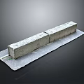 Connected Concrete Block Segments Placed On Gray Flat Base Surface