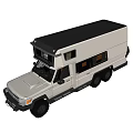 White Off Road Camper Van With Roof Top Tent And Multiple Windows