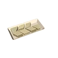 Delicious Golden Square Waffles With Grid Pattern On Rectangular Plate 3d model