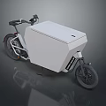 Modern Cargo Delivery Bicycle With Large White Storage Box And Black Frame Design 3d model