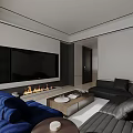 Modern Minimalist Living And Dining Room With Luxury Leather Sofa And Elegant Interior Design