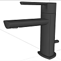 Modern Chrome Faucet Design on White Countertop Against Gray Wall