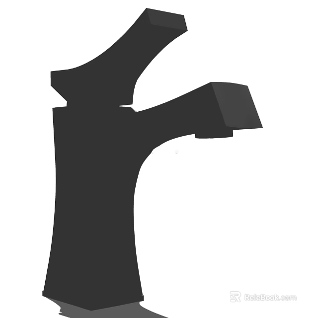 Modern Simple Design Faucet With Sleek Curved Structure And Classic Silhouette 3d model 