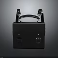 Classic Black Leather Handbag Featuring Structured Design And Metal Buckle Straps 3d model