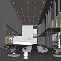 Modern Hotel Lobby With Wooden Ceiling Large Windows Comfortable Sofas And Green Plants
