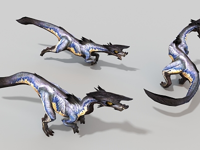 carnivorous dragon beast crawling dragon beast ancient monster game character virtual creature 3d model