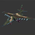 Military Fighter Jet With Camouflage Paint And Weapon Mounts Under Aerodynamic Wings