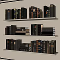 Classic Hardcover Book Collection On White Shelves With Varied Designs