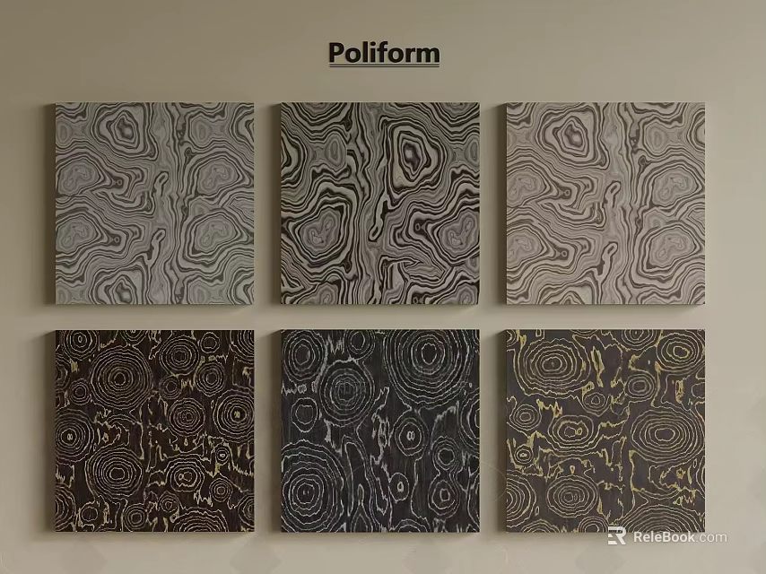 Poliform Wall Panels with Various Decorative Patterns and Color Options for Interior Design 3d model 
