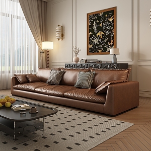 Antique Sofa Leather Sofa 3d model